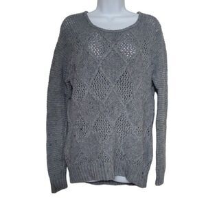 Womens Grey/Gray Stretchy Wool Knit American Eagle Long sleeve Sweater